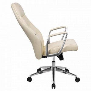 Кресло BRABIX PREMIUM ''Adept EX-752'', синхромеханизм, алюминий, экокожа, бежевое, 532931