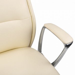 Кресло BRABIX PREMIUM ''Adept EX-752'', синхромеханизм, алюминий, экокожа, бежевое, 532931