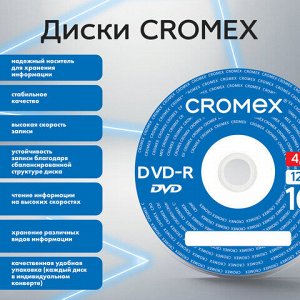Диски DVD-R в конверте КОМПЛЕКТ 50 шт., 4,7 Gb, 16x, CROMEX, 513798