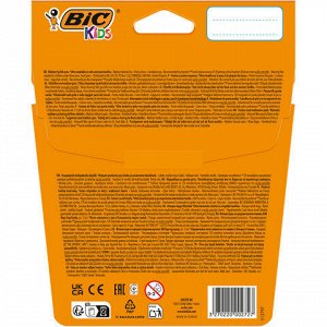 Фломастеры BIC "Kid Couleur", 12 цветов, суперсмываемые, вентилируемый колпачок, европодвес, 9202932