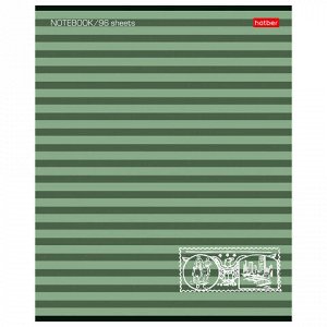 Тетрадь А5, 96 л., HATBER, скоба, линия, обложка картон, "ПОЛОСОЧКИ" (микс), 033678, 96Т5B2