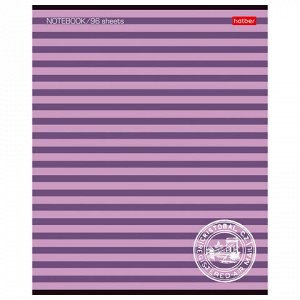 Тетрадь А5, 96 л., HATBER, скоба, линия, обложка картон, "ПОЛОСОЧКИ" (микс), 033678, 96Т5B2