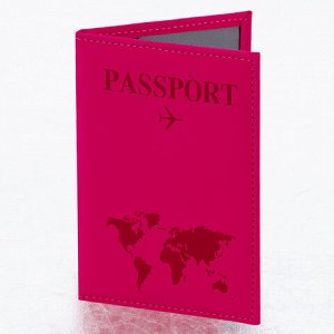 Обложка для паспорта НАБОР 2 штуки, экокожа soft-touch, черная/малиновая, STAFF, 238767