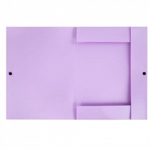 Папка на кнопке пластиковая BRAUBERG "PASTEL", А4, 3 клапана, 600 мкм, цвета ассорти, 272886
