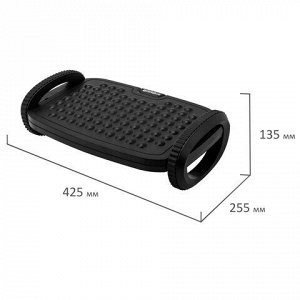 Подставка для ног BRABIX "Ultra 3" 35,5х25,5 см, возможность качания, 2 уровня высоты, 533038