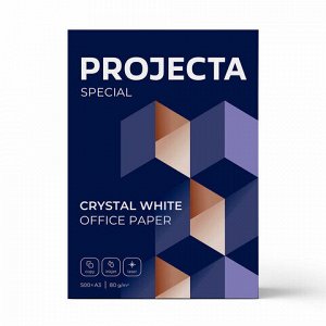 Бумага офисная БОЛЬШОГО ФОРМАТА (297х420), А3, 80 г/м2, 500 л., марка В, PROJECTA SPECIAL, Россия, 153% (CIE)