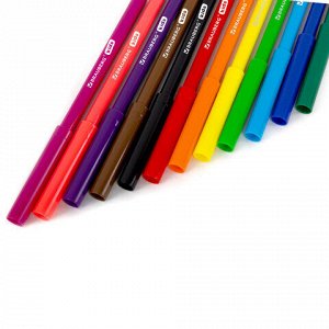 Фломастеры BRAUBERG KIDS КЛАССИЧЕСКИЕ 24 цвета, вентилируемый колпачок, ПВХ-упаковка, 152602