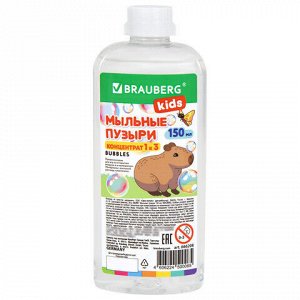 Мыльные пузыри, КОНЦЕНТРАТ, 150 мл, индивидуальная упаковка, BRAUBERG KIDS, 666208