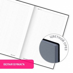 Блокнот А5 138x213 мм, BRAUBERG "Personal", под кожу, 80 листов, клетка, серый, 116612
