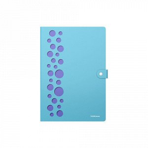 Папка-органайзер на кнопке 4 отделения, ERICH KRAUSE "Diagonal Pastel", 600 мкм, до 150 л., А4, ассорти, 61211