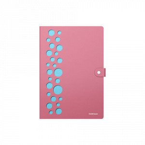 Папка-органайзер на кнопке 4 отделения, ERICH KRAUSE "Diagonal Pastel", 600 мкм, до 150 л., А4, ассорти, 61211