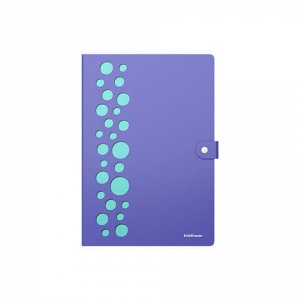 Папка-органайзер на кнопке 4 отделения, ERICH KRAUSE "Diagonal Pastel", 600 мкм, до 150 л., А4, ассорти, 61211
