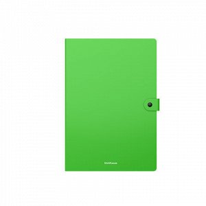 Папка-картотека на кнопке пластиковая ERICH KRAUSE "Matt Neon", A4, с 3 отделениями, ассорти, 54898