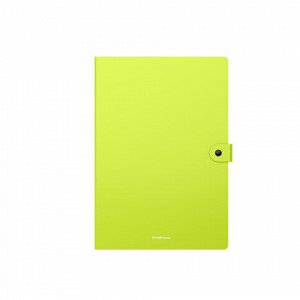Папка-картотека на кнопке пластиковая ERICH KRAUSE "Matt Neon", A4, с 3 отделениями, ассорти, 54898