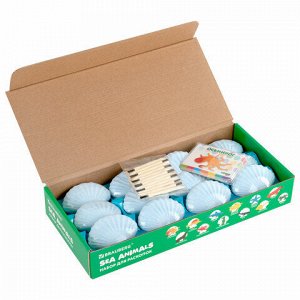 Набор для раскопок "Морские животные", 12 видов, карточки, инструменты, BRAUBERG KIDS, 665126