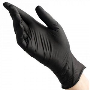 Перчатки нитриловые смотровые 50 пар (100 шт.), размер M, черные BENOVY "Nitrile Chlorinated", ЧЗ, М