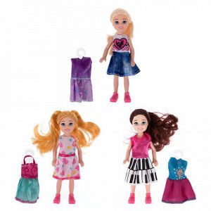 КУКЛА "Alisa Little Love", НАБОР, 2 платья, 14,4 см, АССОРТИ, 3 вида, 1TOY