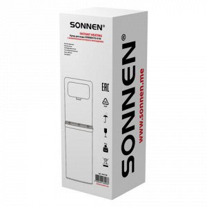 Кулер для воды с мгновенным нагревом SONNEN FSI-01M, 16 л/ч, охлаждение, НИЖНЯЯ ЗАГРУЗКА, сенсорное управление, выбор температуры, 455748