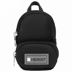 Рюкзак HEIKKI FUSION (ХЕЙКИ) универсальный, 2 отделения, отделение для ноутбука, c КОШЕЛЬКОМ, черный, 44х31х14 см, 273866