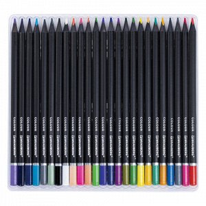 Карандаши цветные чёрное дерево BRAUBERG BLACK WOOD, 100 цветов, мягкий грифель 3 мм, 182045