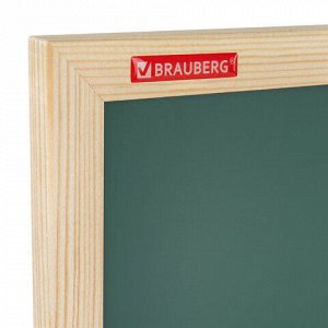 Доска для мела магнитная 30х45 см, зеленая, деревянная рамка, BRAUBERG "Wood", 238797