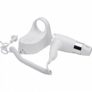 Фен для волос настенный KSITEX F-1600 W, 1600 Вт, пластик/металл, 2 скорости, белый