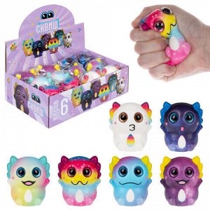 Игрушка-антистресс "Глазастый сквиш. Аксолотль", 8х9 см, ассорти 6 видов, 1TOY, Т26168