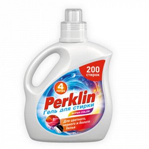 Гель для стирки для всех типов тканей, 200 стирок, 4 л, PERKLIN SUPER COLOR, 609779