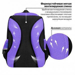 Рюкзак BRAUBERG STAR, 1 отделение, 5 карманов, "Spaceshake", черный, 40x29x13 см, 273131