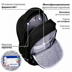 Рюкзак BRAUBERG MOTION, 2 отделения, 3 кармана, "Be cool", 41х28х17 см, 273116
