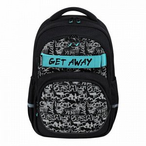 Рюкзак BRAUBERG MOTION, 2 отделения, 3 кармана, "Get away", СВЕТООТРАЖАЮЩИЙ ПРИНТ, 41х28х17 см, 273117