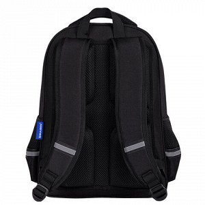 Рюкзак BRAUBERG SOFT, 2 отделения, 3 кармана, "Dark night", СВЕТООТРАЖАЮЩИЙ ПРИНТ, 40х31х15 см, 273119