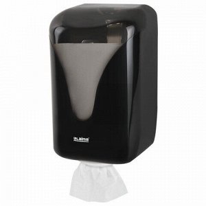 Диспенсер для полотенец с центральной вытяжкой EXTRA LAIMA PROFESSIONAL, (M1/M2), черный, ABS-пластик, 609477, 303213