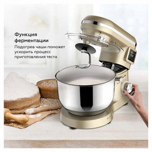 Миксер планетарный BQ (БИ-КЬЮ) MX640, 1600 Вт, 6 скоростей, 3 насадки, металлическая чаша 6 л, серебро, 86194435