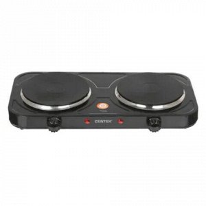 Настольная электрическая плита CENTEK CT-1507, 2000Вт, 2 конфорки, 5 режимов нагрева, черная, CT-1507 Black