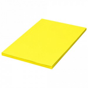 Бумага цветная BRAUBERG, А4, 75 г/м2, 100 л., НЕОН, желтая, для офисной техники, 116670