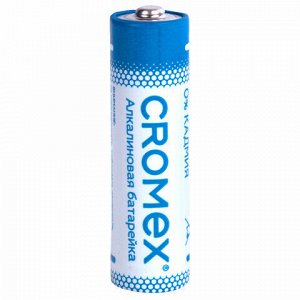 Батарейки алкалиновые "пальчиковые" КОМПЛЕКТ 4 шт., CROMEX Alkaline, AA (LR6, 15A), блистер, 457130