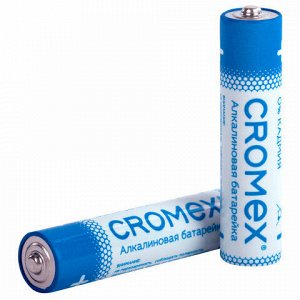 Батарейки алкалиновые "мизинчиковые" КОМПЛЕКТ 4 шт., CROMEX Alkaline, AAA (LR03, 24А), блистер, 457131