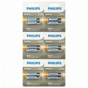 Батарейки алкалиновые КОМПЛЕКТ 2 шт. (отрывной блок) PHILIPS Entry, ААА (LR03,15 А) блистер, Б0064646