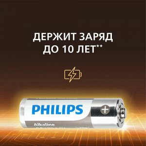 Батарейки алкалиновые КОМПЛЕКТ 2 шт. (отрывной блок) PHILIPS Entry, ААА (LR03,15 А) блистер, Б0064646
