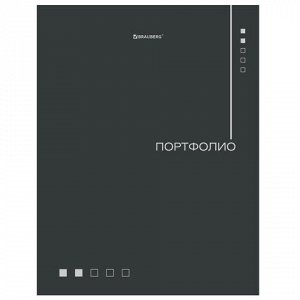 Папка-портфолио универсальная, 4 кольца, 20 файлов, 7БЦ матовая, BRAUBERG "Minimalism", 117553