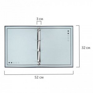Папка-портфолио универсальная, 4 кольца, 20 файлов, 7БЦ матовая, BRAUBERG "Minimalism", 117553