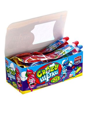 Сахарная конфета и жидкая карамель «Crazy щетка 2 в 1» 12 гx30 шт.*12 блоков