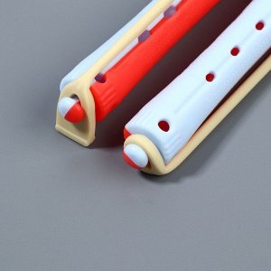 Бигуди «Коклюшки», d=1 см, 9 см, 12 шт., цвет красный/голубой