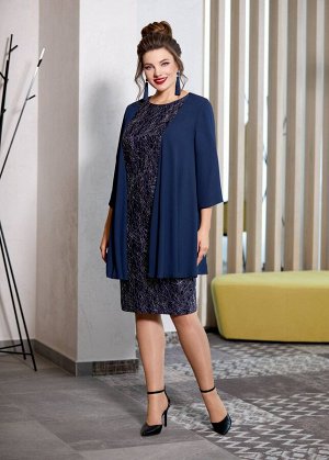Комплект Комплект AGATTI 3259 темно-синий 
Рост: 164 см.

Элегантный женский комплект, состоит из платья и кардигана. Платье полуприлегающего силуэта, выполнено из итальянского жаккарда, полностью на