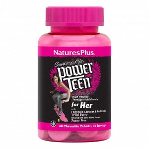 Source of Life POWERTEEN ForHer жевательные мультивитамины для подростковдевочек, 60таблеток