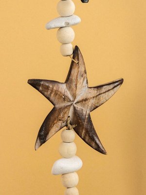 Подвеска декоративная «Звёздочки», 13x3x100 см, дерево, камень, коричневая
