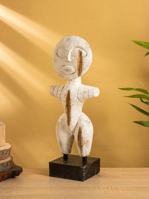 Сувенир на подставке «Человечек», 15x10x45 см, дерево, белый