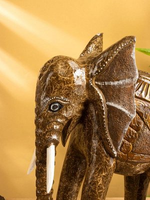 Сувенир «Слон», 33x17x40 см, дерево, коричневый