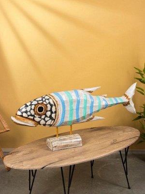 Сувенир на подставке «Рыбина», 101x12.5x40 см, дерево, разноцветный